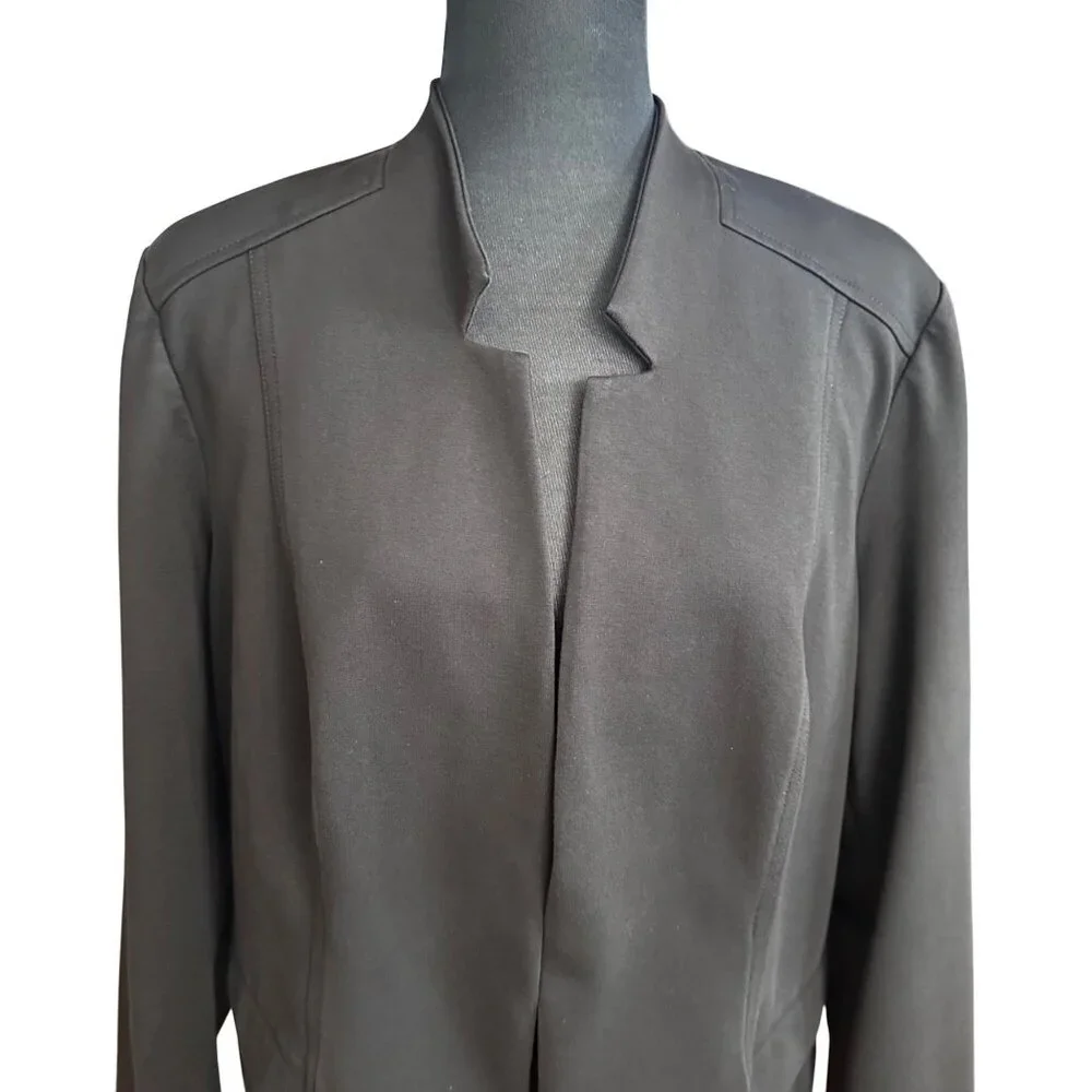 Chico's Blazer Chico's Womens Size XL 3 Black Solid Long Sleeve Jacket